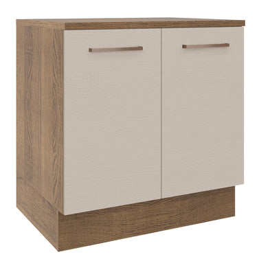 Bajo Mesada 80 cm 2 Puertas Marrón/Crema Agata Madesa