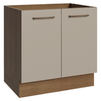 Bajo Mesada 80 cm 2 Puertas Sin Mesada Marrón/Crema Agata Madesa