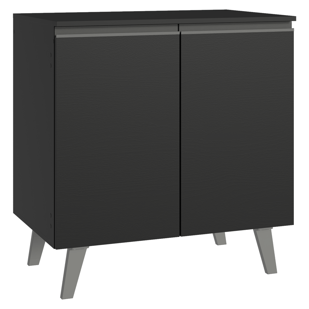Bajo Mesada de Cocina 80 cm 2 Puertas con Patas Negro Nice Madesa