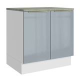 Bajo Mesada de Cocina 80 cm 2 Puetas Blanco/Gris Lux Madesa