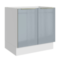 Bajo Mesada 80 cm 2 Puertas (Sin Mesada) Blanco/Gris Lux Madesa