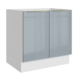 Bajo Mesada de Cocina 80 cm 2 Puetas (Sin Mesada) Blanco/Gris Lux Madesa