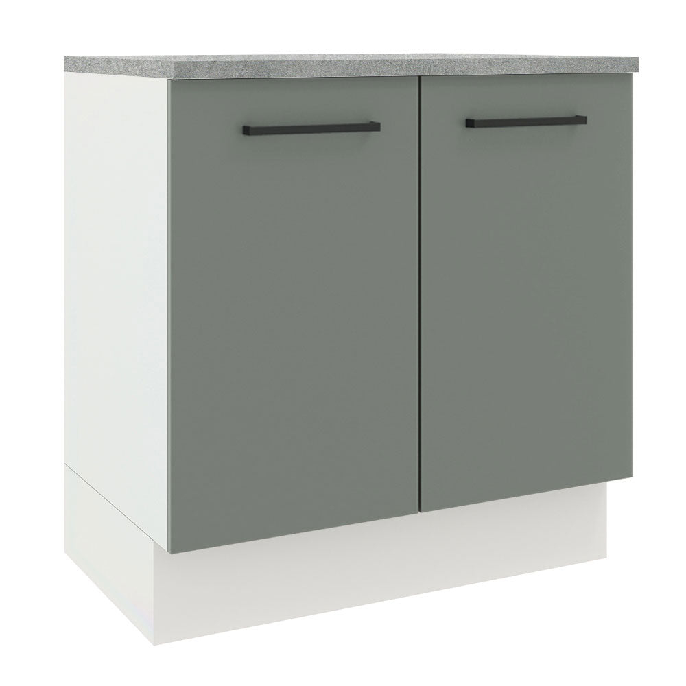 Bajo Mesada 80 cm Sin cajones 2 Puertas Agata Blanco/Gris