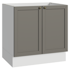 Bajo Mesada 80 cm 2 Puertas Sin Mesada Blanco/Gris Vik Madesa