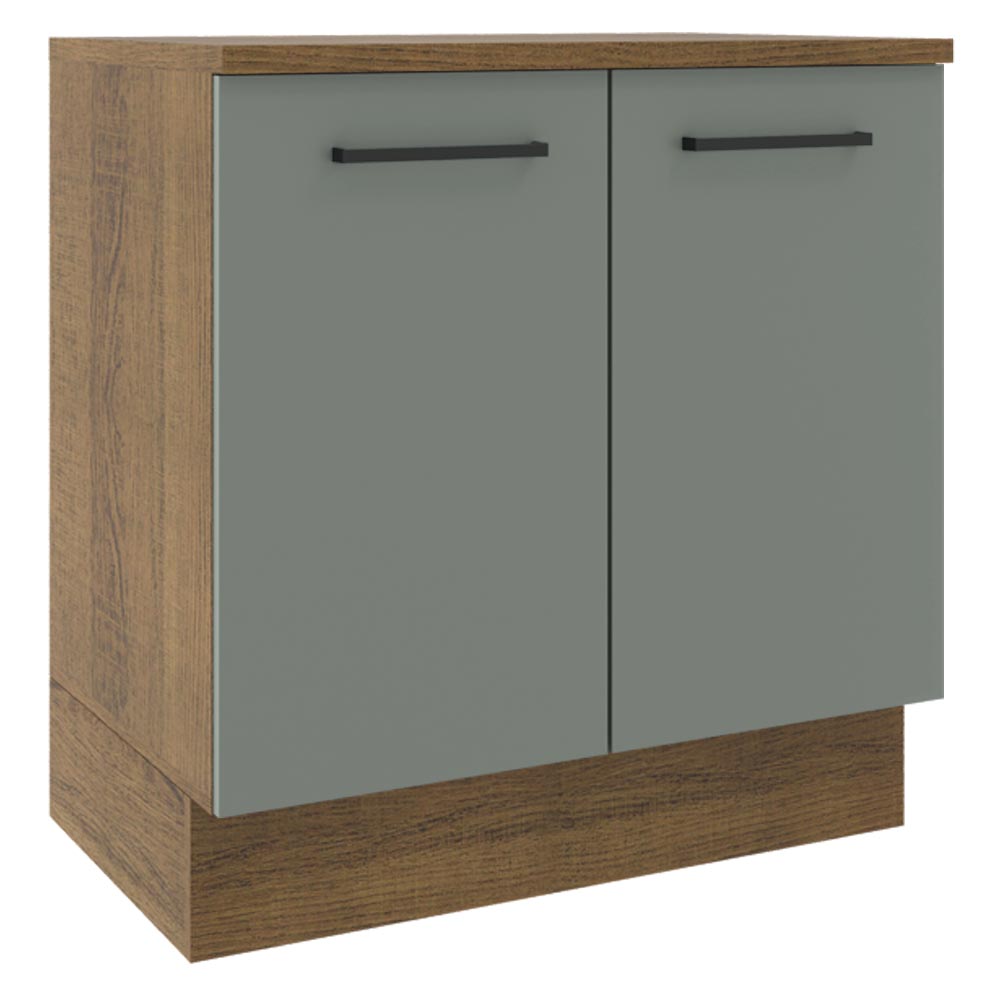 Bajo Mesada 80 cm Sin cajones 2 Puertas Agata Marrón/Gris
