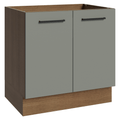 Bajo Mesada 80 cm 2 Puertas Sin Mesada Marrón/Gris Agata Madesa