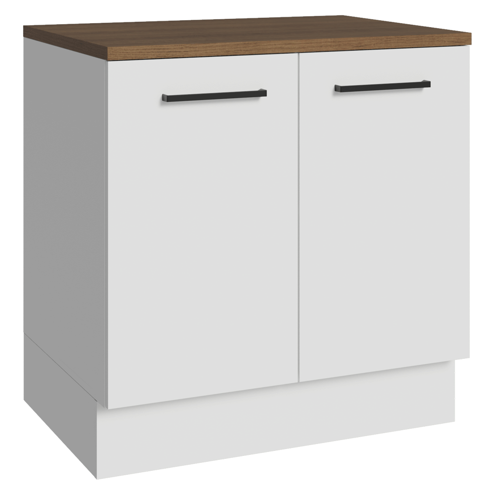 Bajo Mesada 80 cm 2 Puertas Blanco/Marrón Agata Madesa