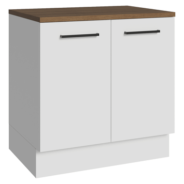 Bajo Mesada 80 cm 2 Puertas Blanco/Marrón Agata Madesa
