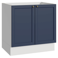 Bajo Mesada 80 cm 2 Puertas Sin Mesada Blanco/Azul Vik Madesa