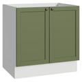 Bajo Mesada 80 cm 2 Puertas Sin Mesada Blanco/Verde Vik Madesa