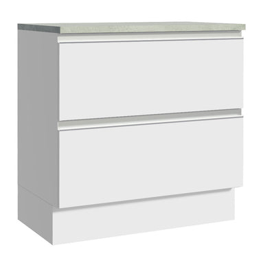 Bajo Mesada 80 cm 2 Cajones Blanco Glamy Madesa