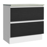 Bajo Mesada Cocina Madesa Glamy 80cm Blanco/Negro