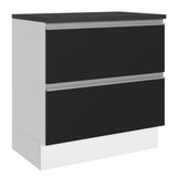 Bajo Mesada Cocina 100% MDF 80cm 2 Cajones Blanco/Negro Acordes Madesa