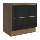 Bajo Mesada de Cocina 80 cm 2 Cajones (Con Mesada) Marrón/Negro Lux Madesa