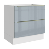 Bajo Mesada de Cocina 80 cm 2 Cajones (Sin Mesada) Blanco/Gris Lux Madesa
