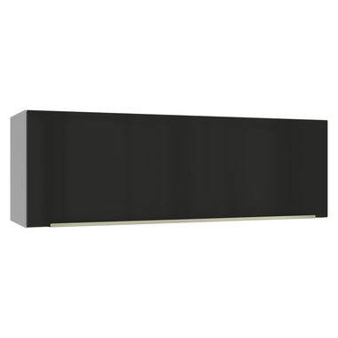 Alacena 100 cm 1 Puerta Rebatible Blanco/Negro Lux Madesa