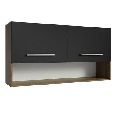 Alacena 105 cm 2 Puertas Marrón/Negro Emilly Madesa