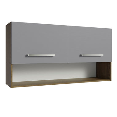 Alacena 105 cm 2 Puertas Marrón/Gris Emilly Madesa