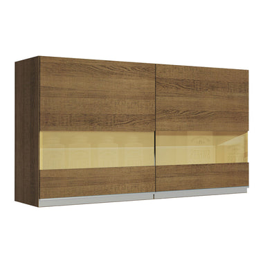 Alacena 120 cm 2 Puertas Con Vidrio Marrón Glamy Madesa