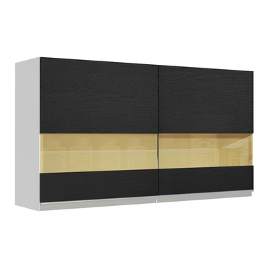 Alacena 120 cm Blanco/Negro Glamy Madesa