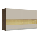 Alacena Gabinete Superior Cocina Madesa Glamy 120cm Marrón/Crema