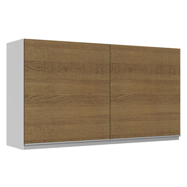 Alacena 120 cm 2 Puertas 100% MDF Blanco/Marrón Acordes Madesa