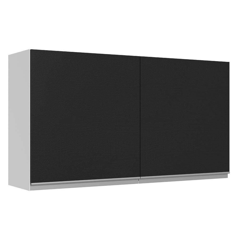 Alacena Cocina 100% MDF 120 cm 2 Puertas Blanco/Negro Acordes Madesa