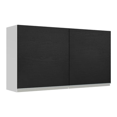 Alacena 120 cm 2 Puertas Blanco/Negro Glamy Madesa