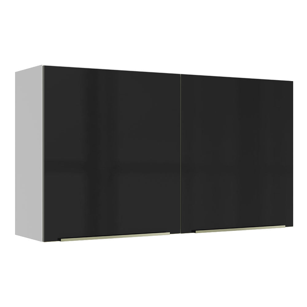Alacena 120 cm 2 Puertas Lux Blanco/Negro