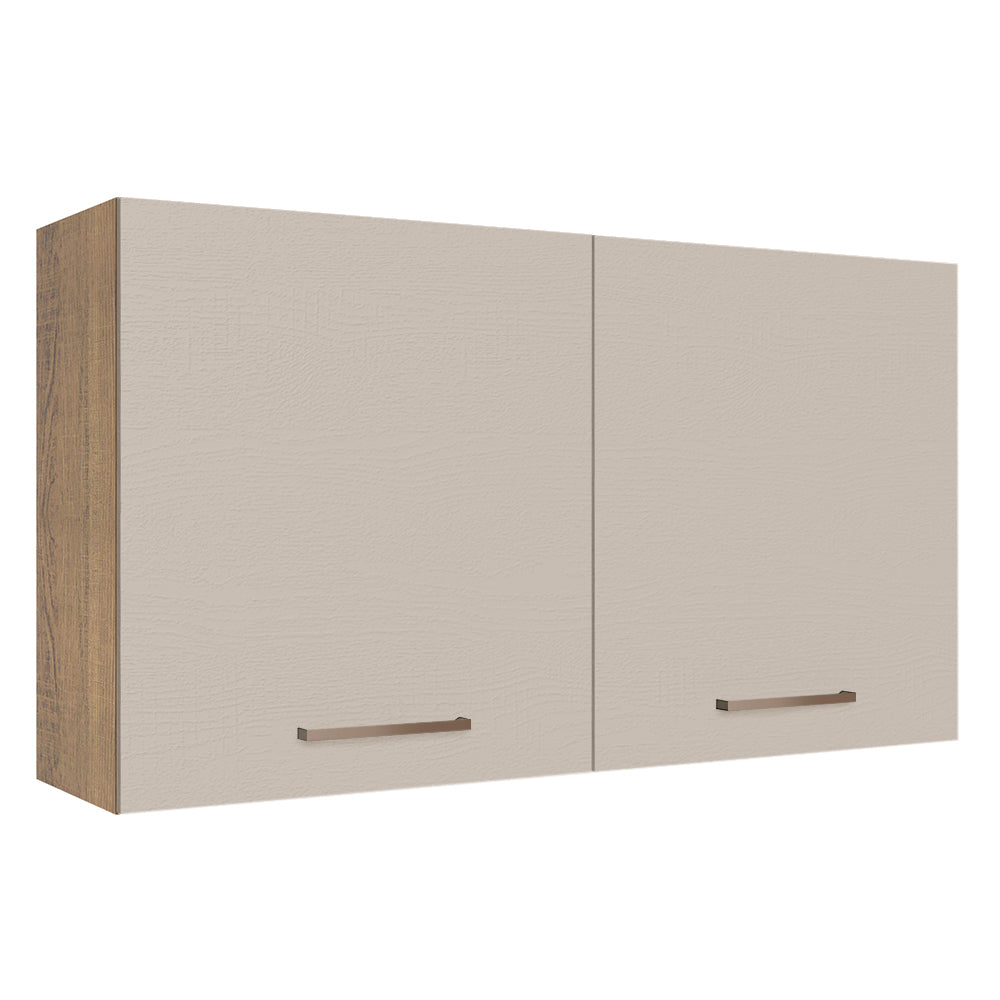 Alacena 120 cm 2 Puertas Agata Marrón/Crema