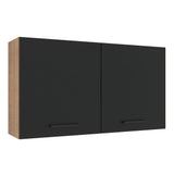 Alacena 120 cm 2 Puertas Agata Marrón/Negro