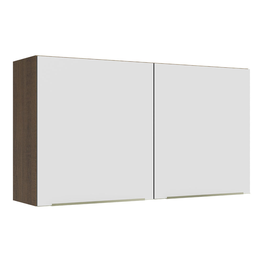 Alacena 120 cm 2 Puertas Lux Marrón/Blanco