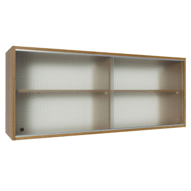 Alacena 120 cm 2 Puertas Corredizas de Vidrio Glamy Lux y Reims Marrón Línea Estándar Madesa