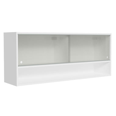 Alacena 120 cm 2 Puertas Corredizas de Vidrio Punteado color Blanco Línea Estándar Madesa