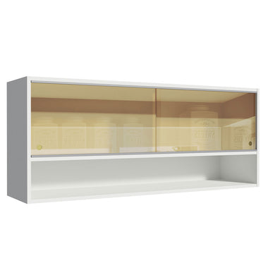 Alacena 120 cm 2 Puertas Corredizas de Vidrio Reflectivo color Blanco Línea Estándar Madesa