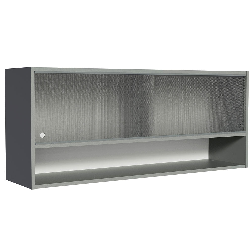 Alacena para Cocina 120 cm 2 Puertas Corredizas de Vidrio color Gris Nice Madesa