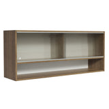 Alacena para Cocina 120 cm 2 Puertas Corredizas de Vidrio Punteado 1 Nicho Marrón para Cocinas Glamy, Lux e Reims Madesa