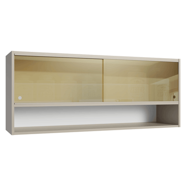 Alacena 120 cm Corredizas de Vidrio Reflectivo 1 Nicho Crema Nice Madesa