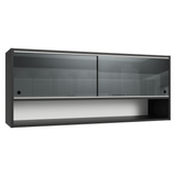 Alacena 2 Puertas corredizas de Vidrio Neutral e 1 Nicho Negro Madesa