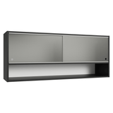 Alacena para Cocina 120 cm 2 Puertas Corredizas de Vidrio Esmerilado e 1 Nicho Negro Madesa