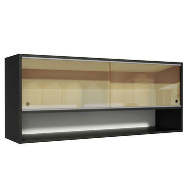 Alacena 120 cm 2 Puertas Corredizas de Vidrio color Negro Reims Madesa