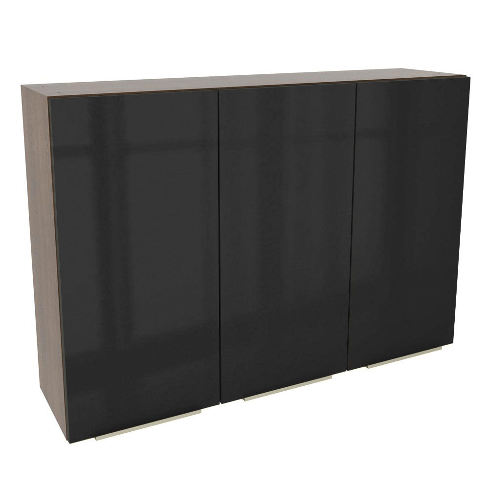 Alacena Cocina 120 cm 3 Puertas Marrón/Negro Lux Madesa