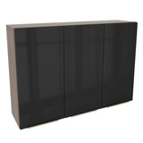 Alacena Cocina 120 cm 3 Puertas Marrón/Negro Lux Madesa