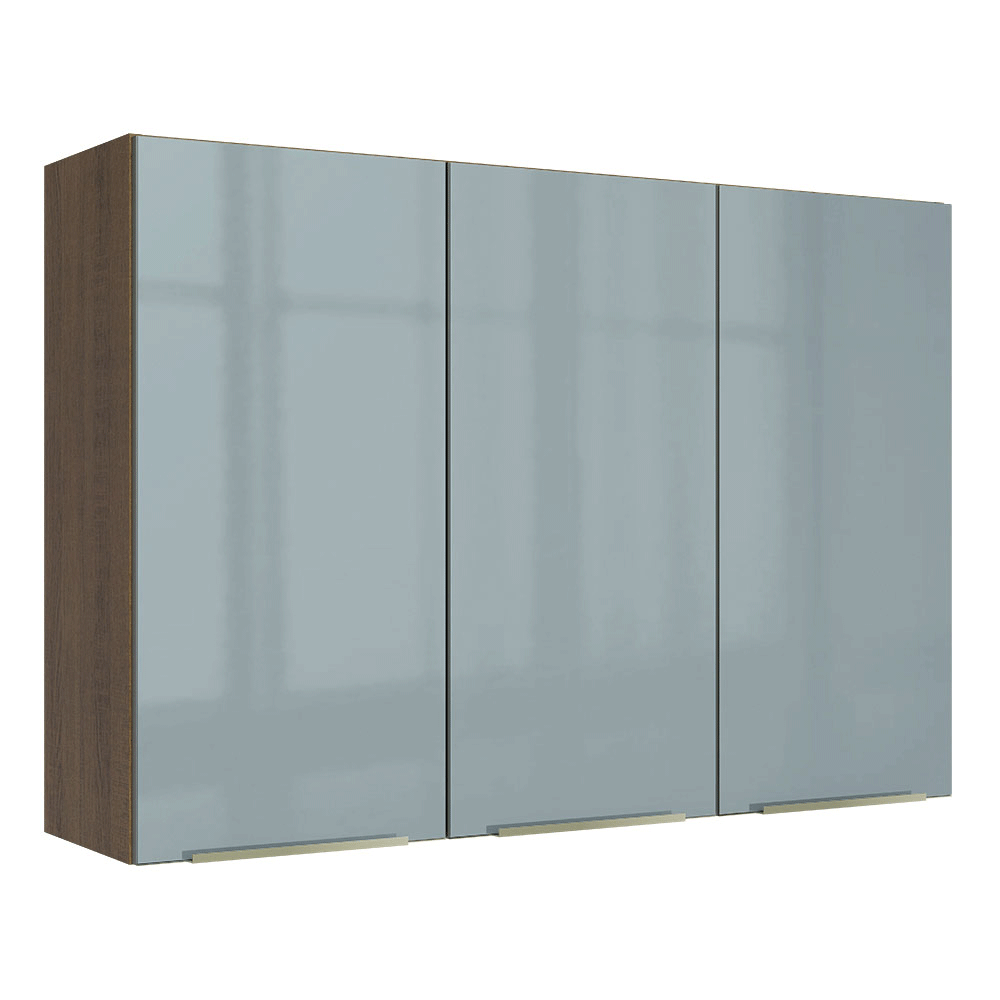 Alacena Cocina 120 cm 3 Puertas Marrón/Gris Lux Madesa
