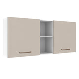 Alacena 150 cm 2 Puertas 2 Nichos Agata Blanco/Crema