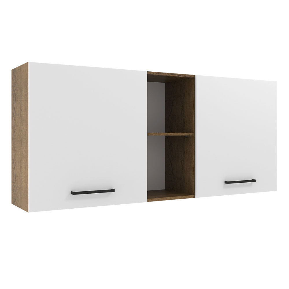 Alacena 150 cm 2 Puertas y 2 Nichos Agata Marrón/Blanco