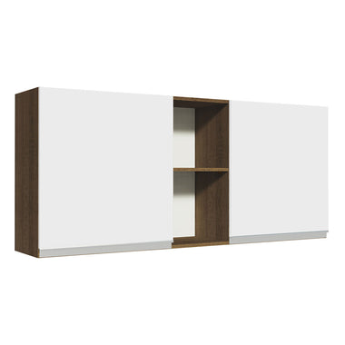 Alacena 150 cm 2 Puertas y 2 Nichos Marrón/Blanco Glamy Madesa