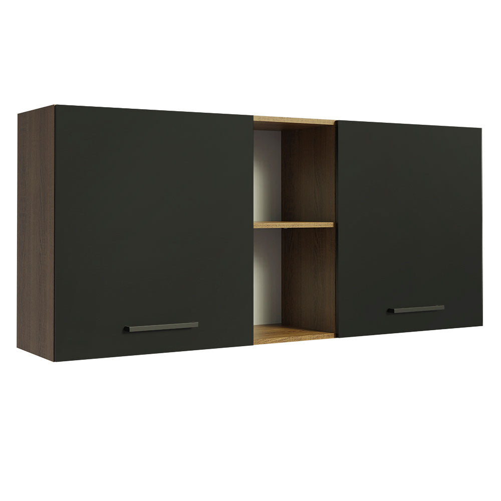 Alacena 150 cm 2 Puertas Agata Marrón/Negro