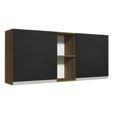 Alacena 150 cm 2 Puertas 01 Marrón/Negro Glamy Madesa