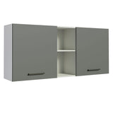Alacena 150 cm 2 Puertas Agata Blanco/Gris